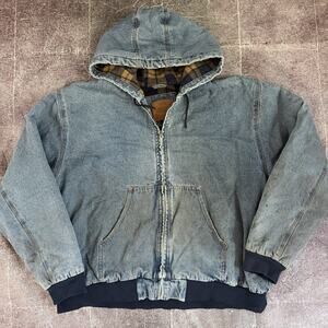 Men's Vintage 90's Original Windbreaker Denim Stonewash Lined Jean Jacket Sz 2XL